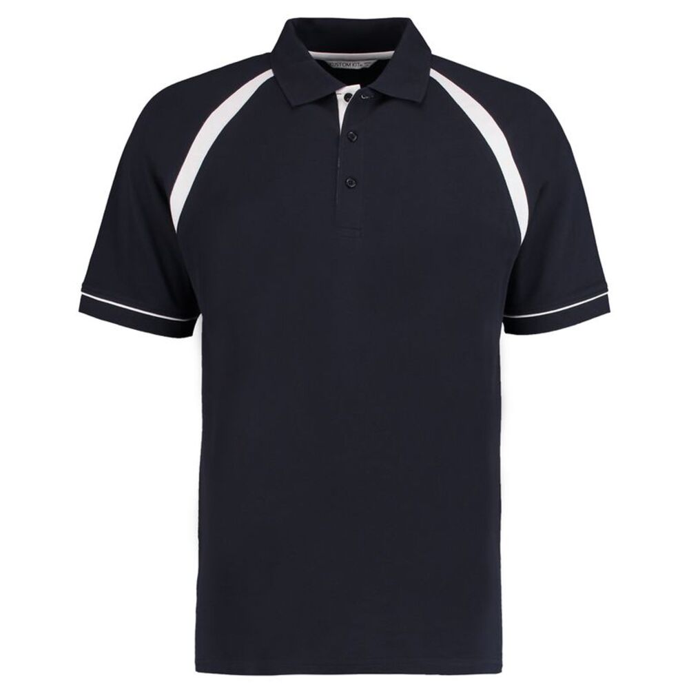 Kustom Kit Oak Hill Mens Polo Shirt / Navy/White
